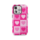 Warcaby z różowym sercem