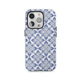 Gobelin w kwiaty indygo