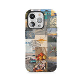 Kolaż zachodu słońca nad morzem