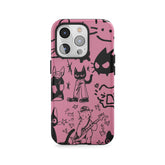 Różowy szkicowy koci chaos